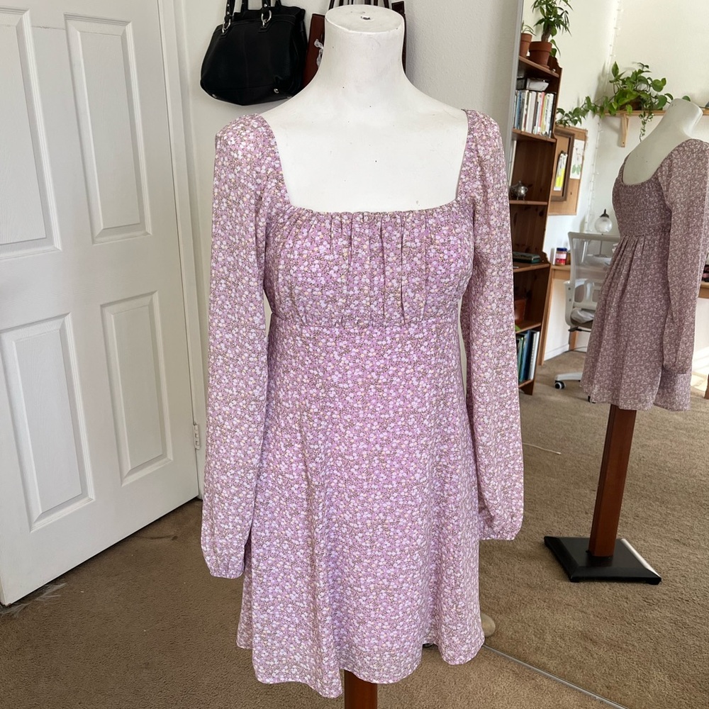 Elegant Floral Long Sleeve Dress
